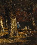 Charles Jacque The Old Forest painting